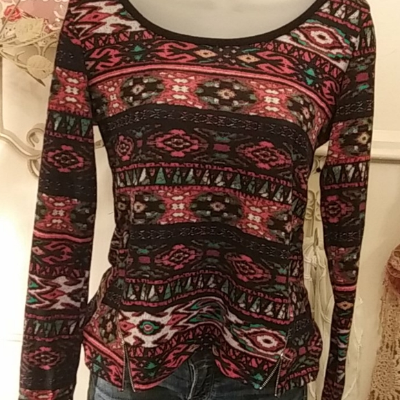 Say Anything Tops - Say Anything Boho Print henley